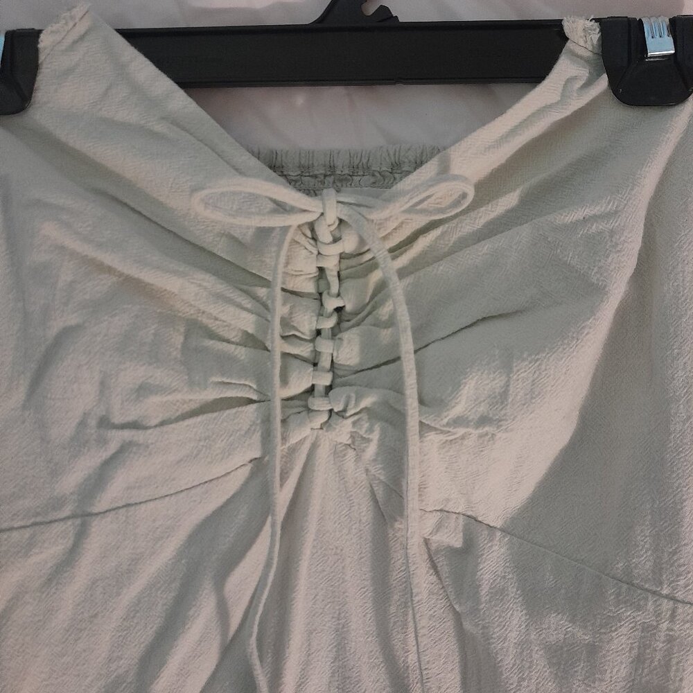 Light Green H&M mini Spring Dress *Reworked sleeveless design with raw cut edges - Picture 3 of 10